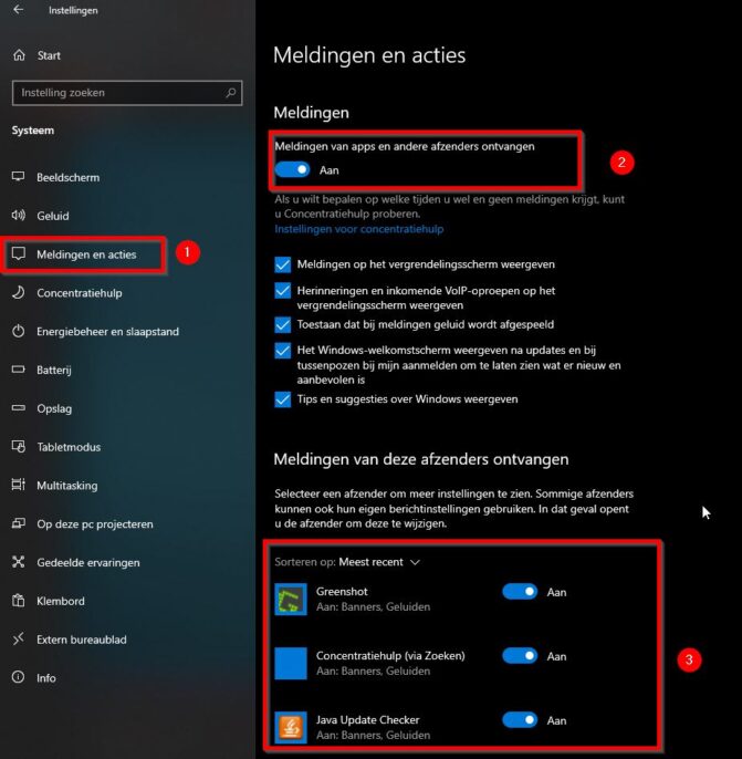 Windows 10 tips voor beginners Meldingen en acties