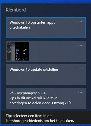 Windows 10 opstarten meerdere items plakken
