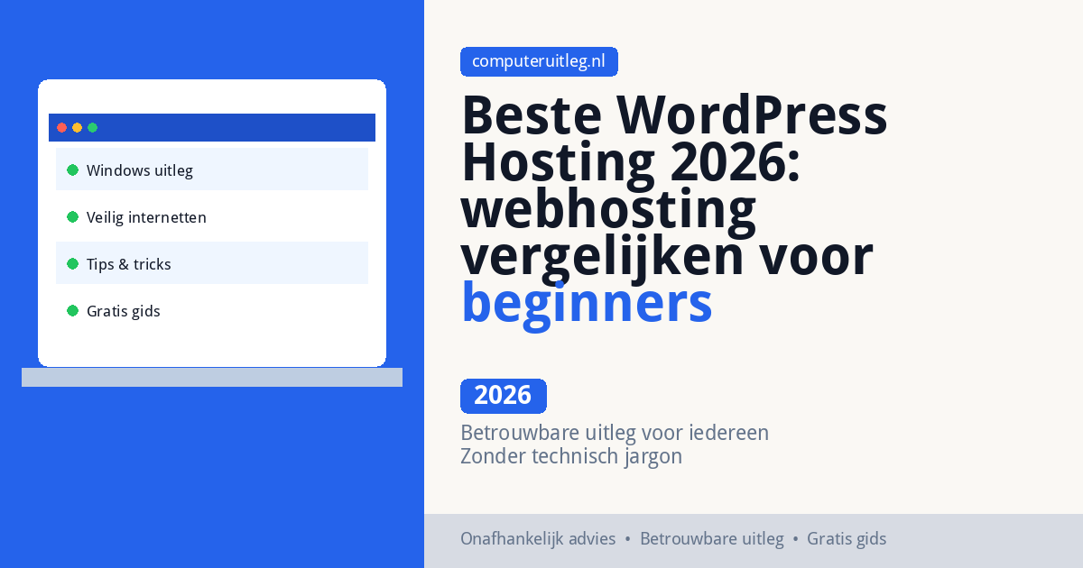 Beste WordPress Hosting 2026: webhosting vergelijken voor beginners