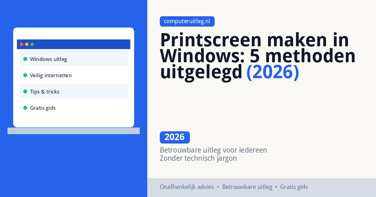 Printscreen maken in Windows: 5 methoden uitgelegd (2026)