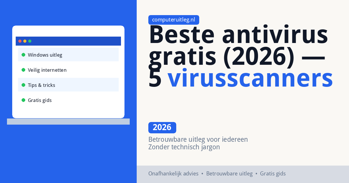 Beste antivirus gratis (2026) — 5 virusscanners